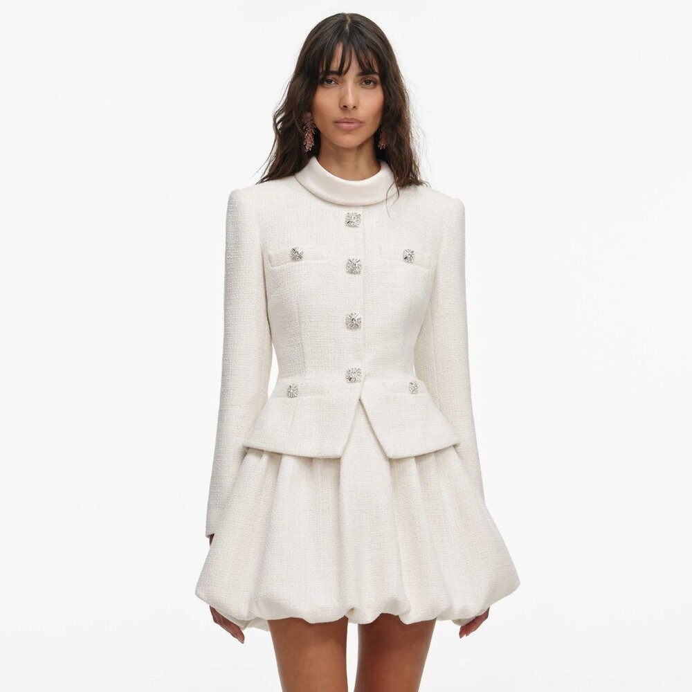 Self-Portrait Tweed dress with long sleeves